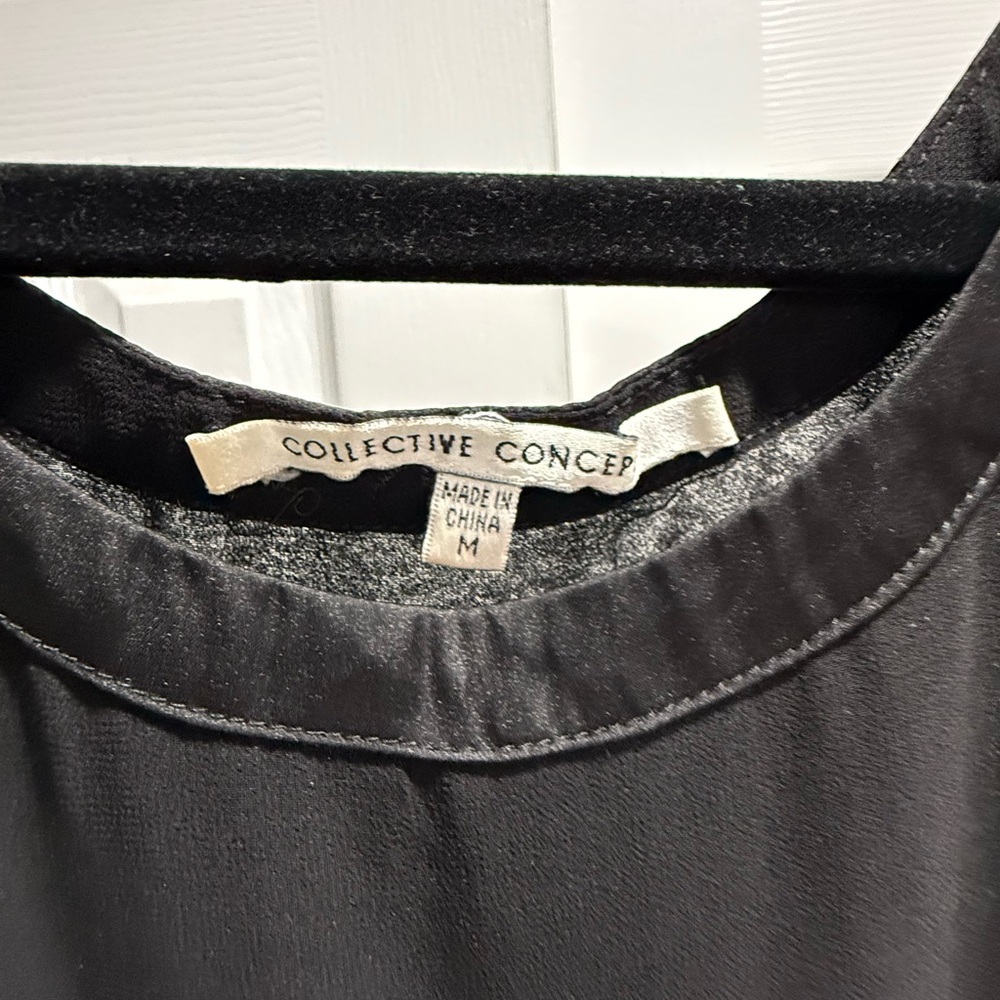 Collective Concepts from Anthropologie Black Blouse with shimmery beaded Accent - Picture 4 of 6